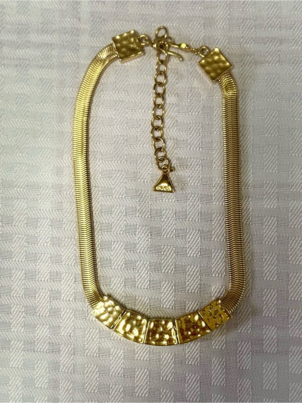 Retro Liz Claiborne Thick Snake Chain With Textured Floating Accents - Picture 4 of 7
